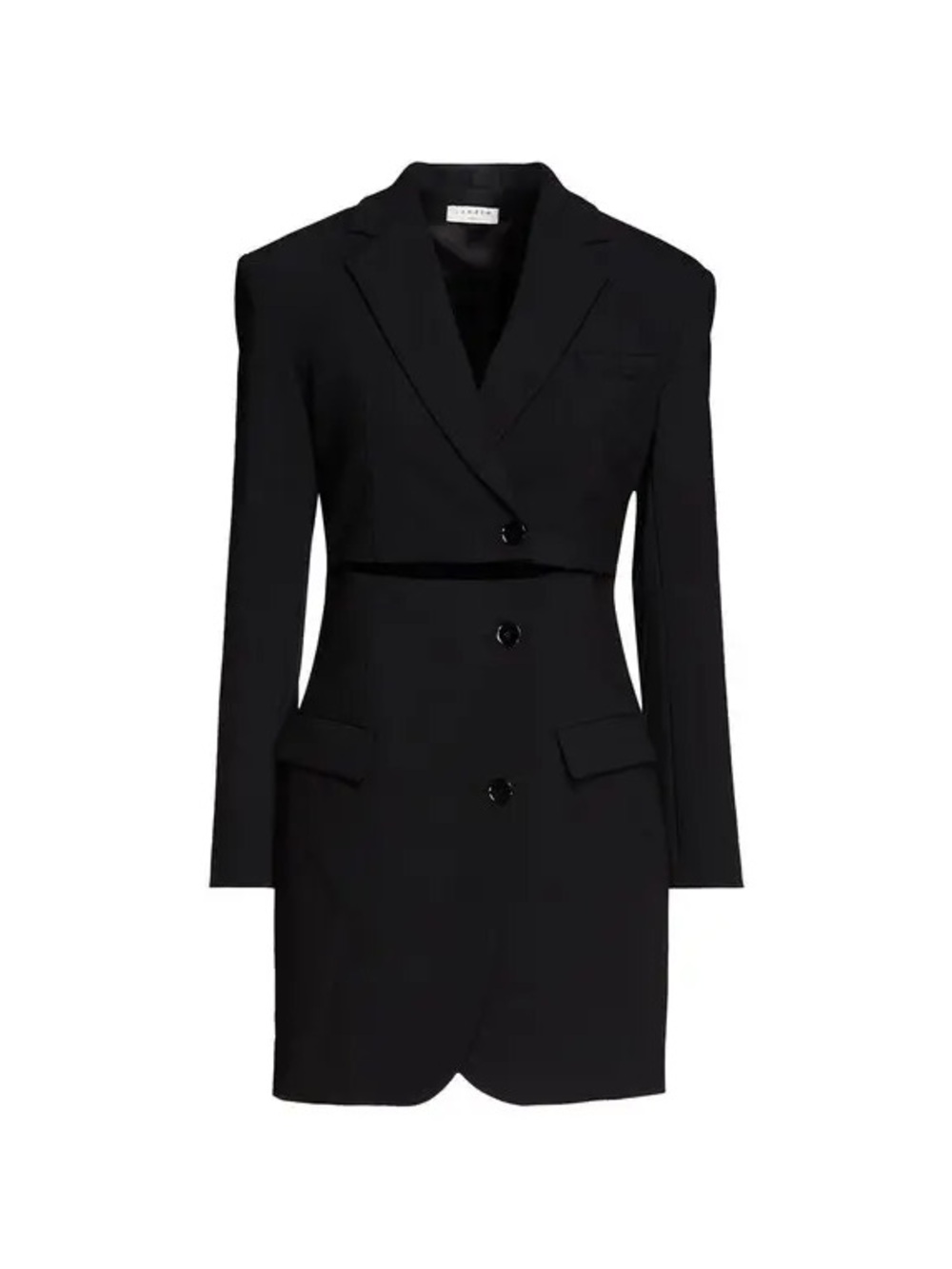 Sandro Black Cropped-Blazer Mini Dress trompé l’œil blazer coat dress